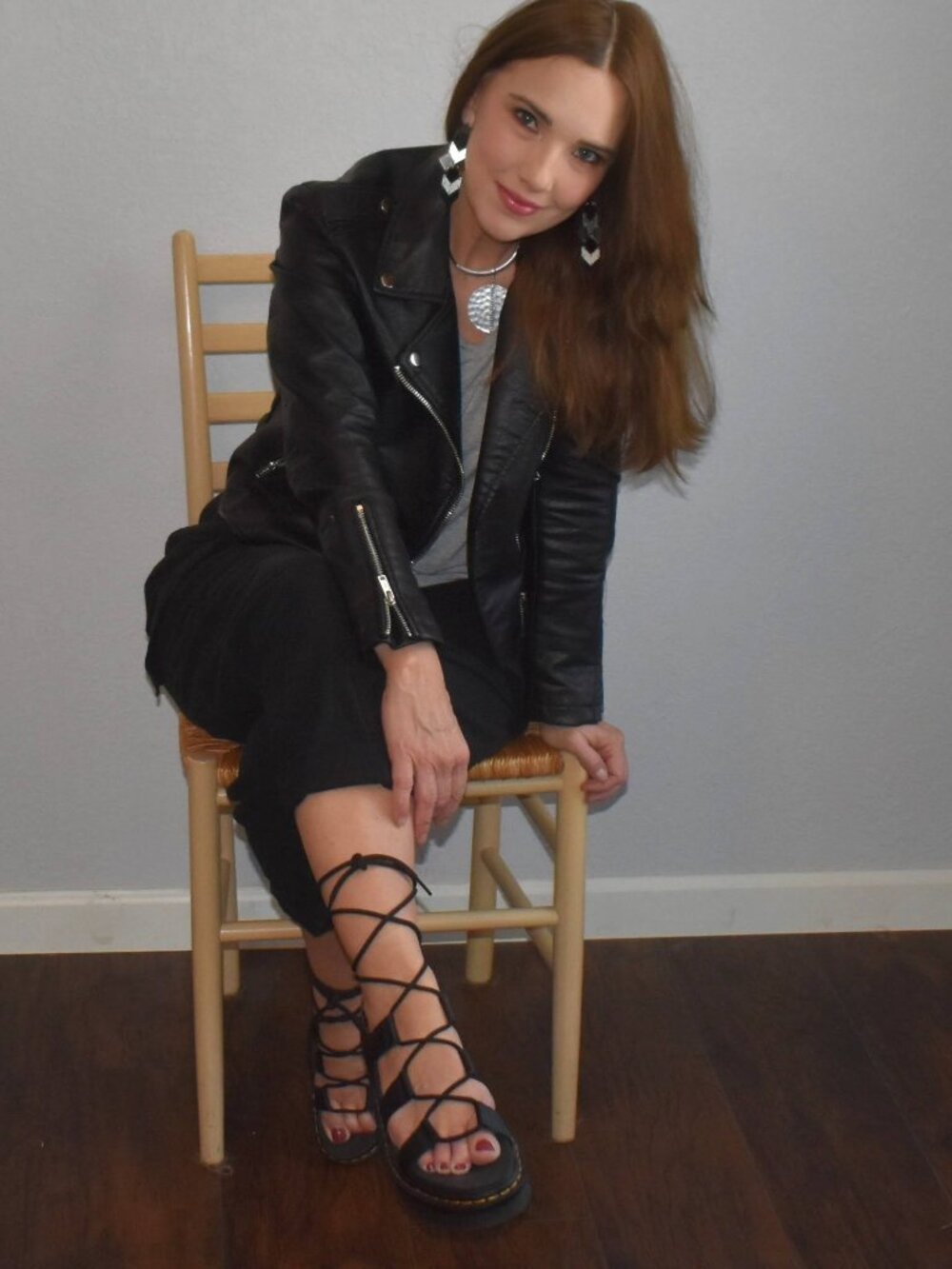 Dr. Martens Black Nartilla Gladiator Platform Sandals Size 8 US